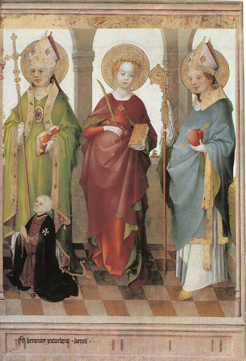 Santos Ambrogio, Cecília e Agostinho - Stefan Lochner