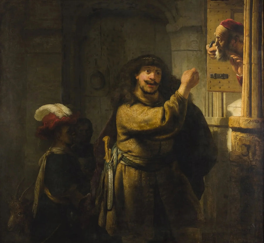 Samson ameaça seu sogro - Rembrandt