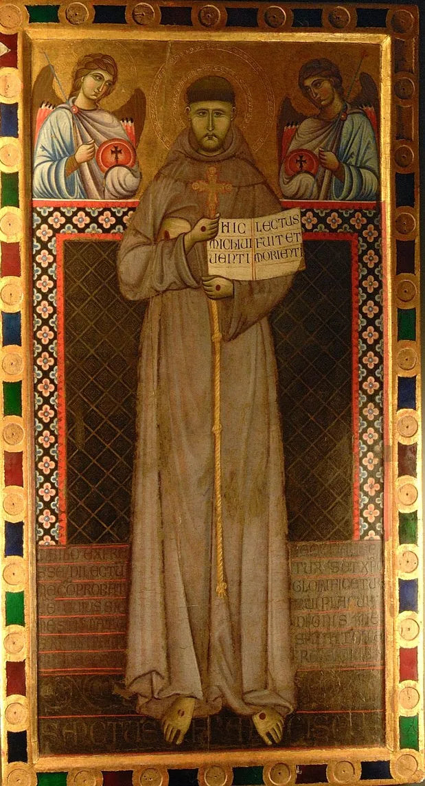 São Francisco entre dois anjos (Mestre de São Francisco) - Mestre de São Francisco