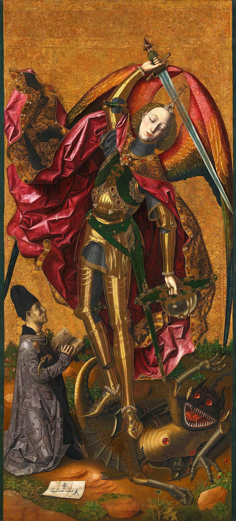 San Michele triunfa sobre o demônio - Bartolomé Bermejo