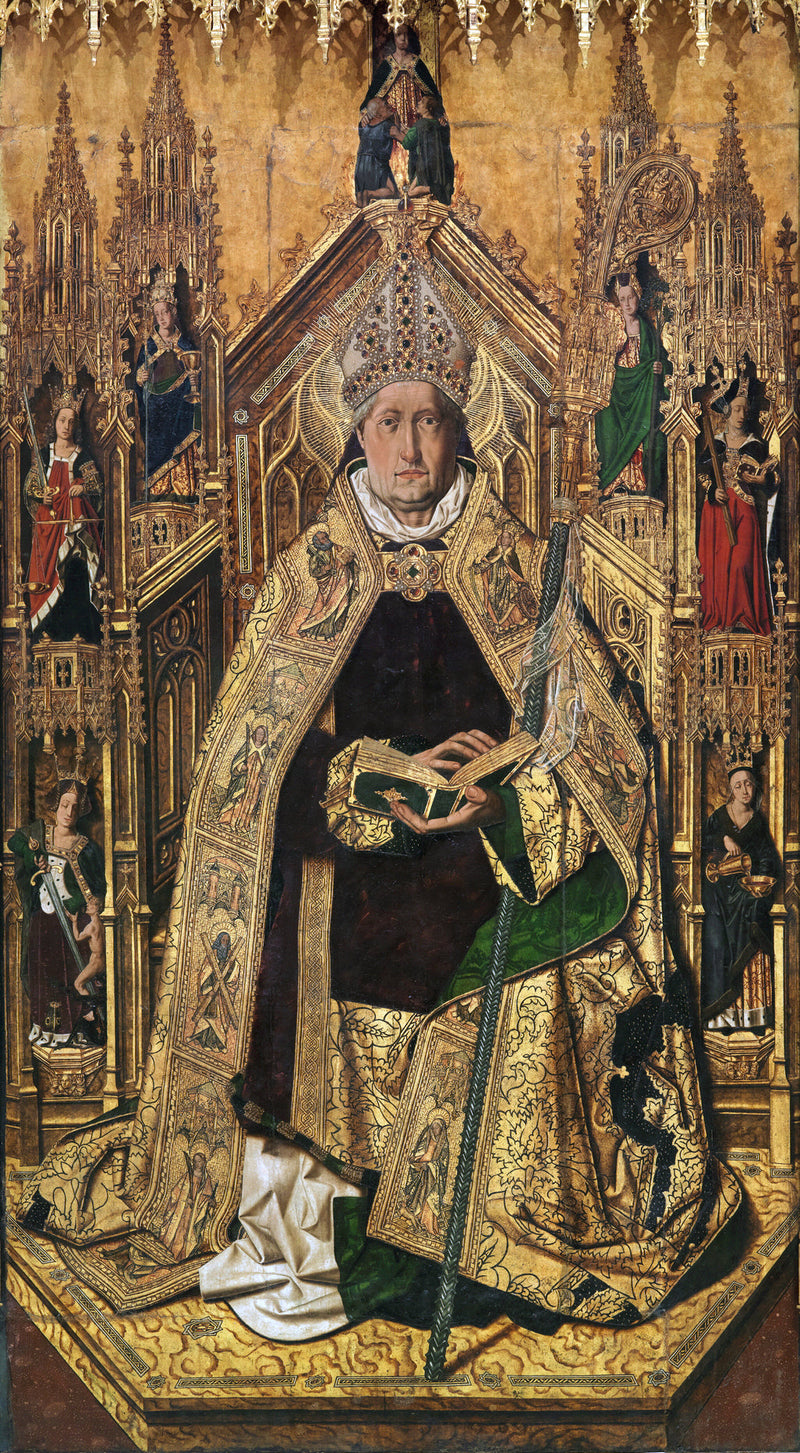 Santo Domingo de Silos entronizado como bispo, de Bartolomé Bermejo (Museu do Prado) - Bartolomé Bermejo