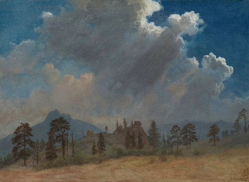 Pinheiros e nuvens de tempestade - Albert Bierstadt