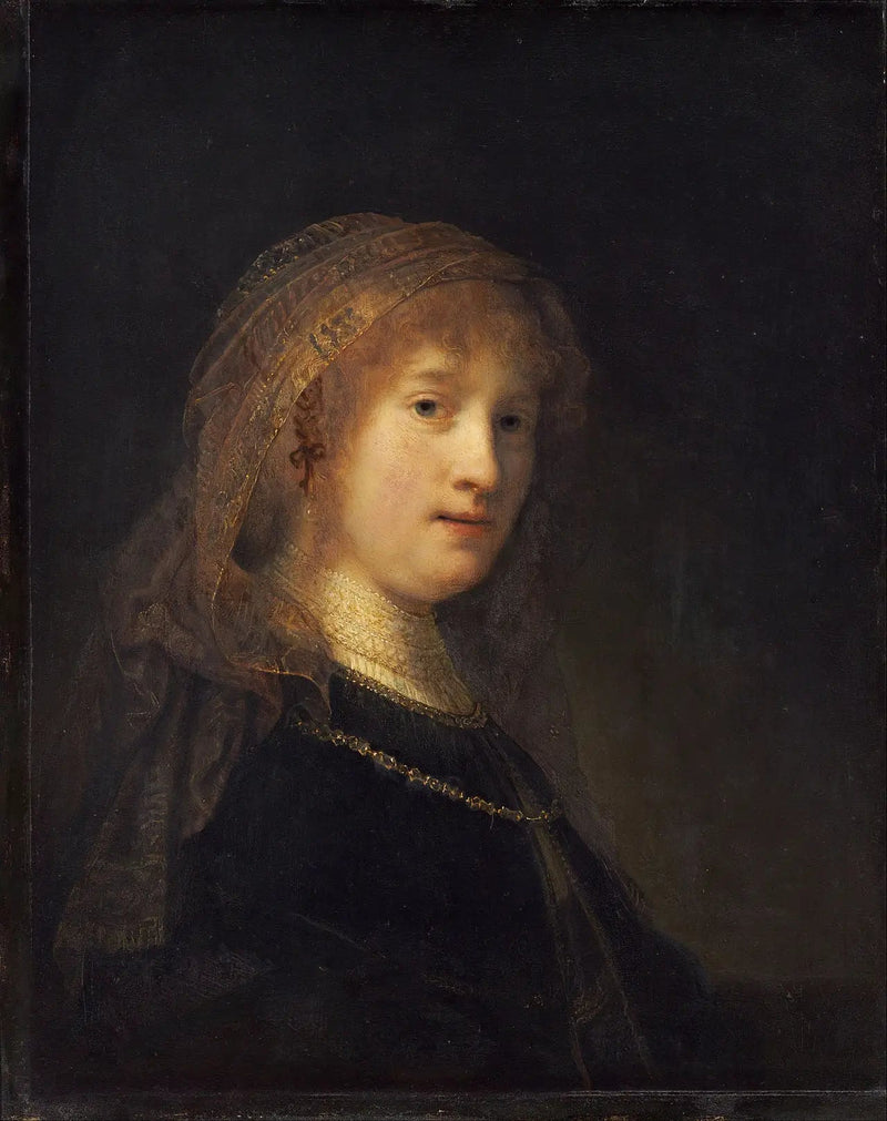 Saskia van Uylenburgh, a esposa do artista - Rembrandt
