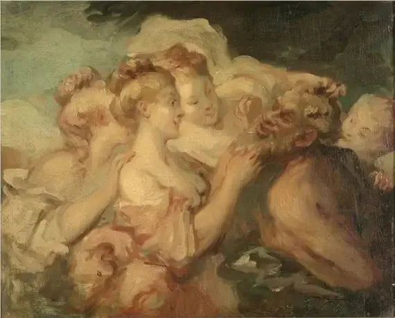 Satyr e Bacantes - Jean-Honoré Fragonard