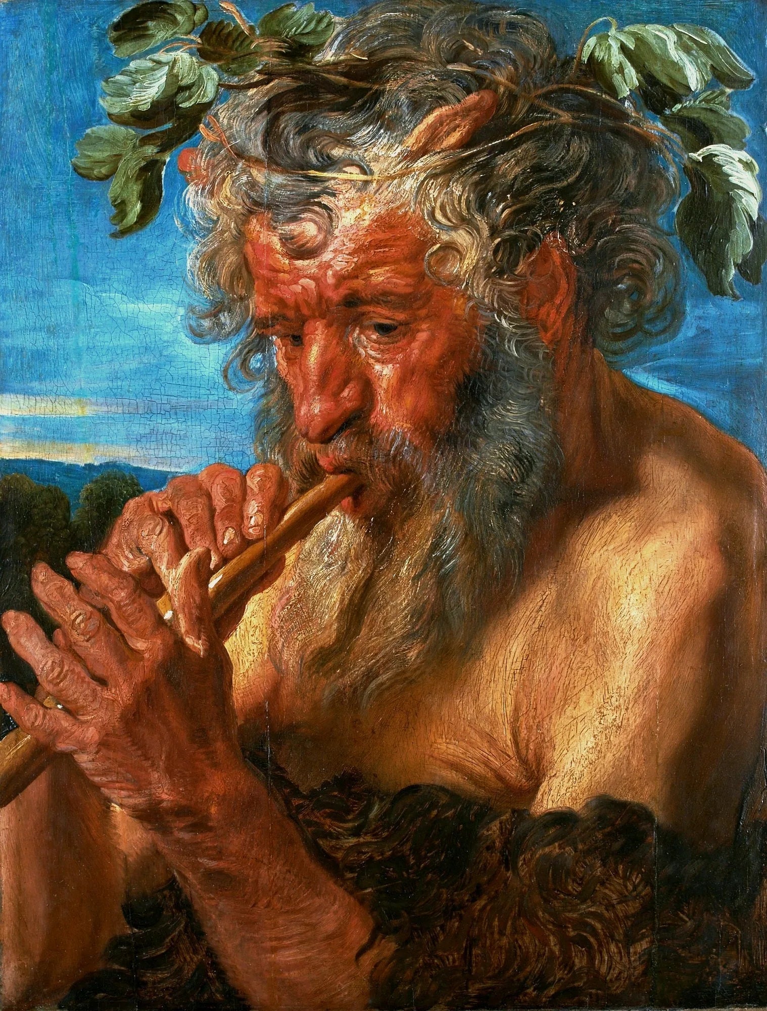 Satyre jouant de la flûte - Jacob Jordaens image 1 reproduction réalisée par Alpha Reproduction