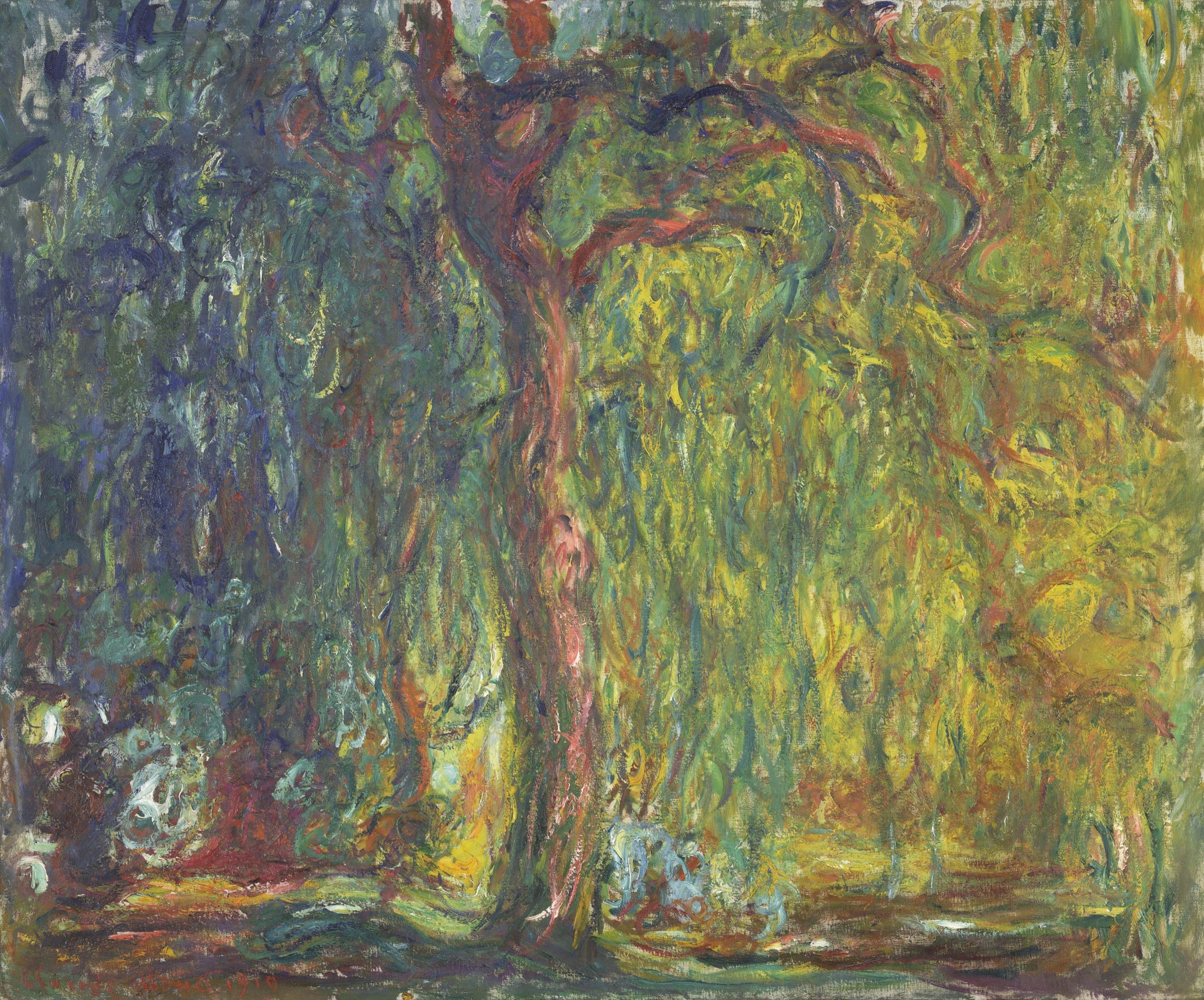 Saule pleureur de Claude Monet, 1918–1919 – Kimbell Art Museum AP 1996.02, Wildenstein 1876
