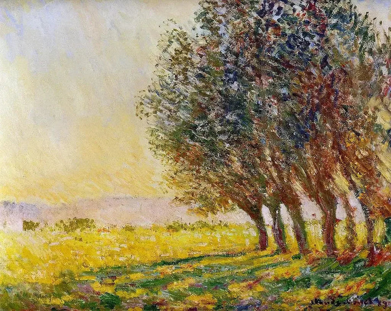 Salgueiros ao pôr do sol - Claude Monet