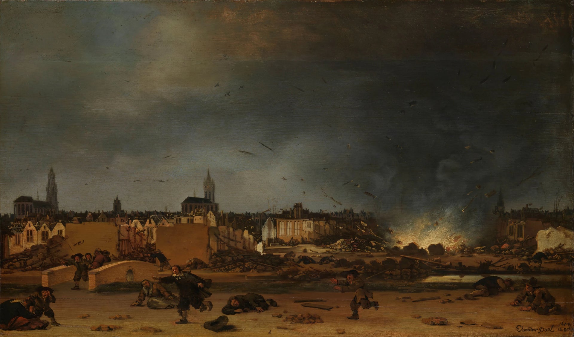 Le saut de la tour de poudre à Delft, le 12 octobre 1654 - Egbert van der Poel