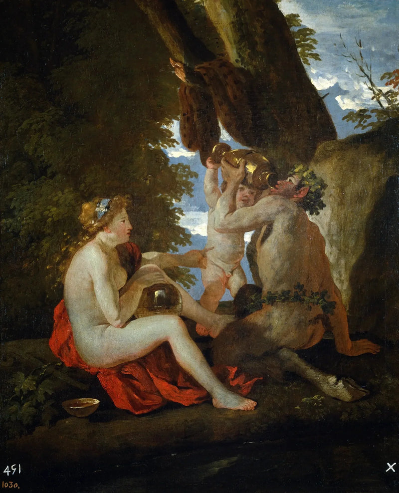 Cena de festa de vinho - Nicolas Poussin