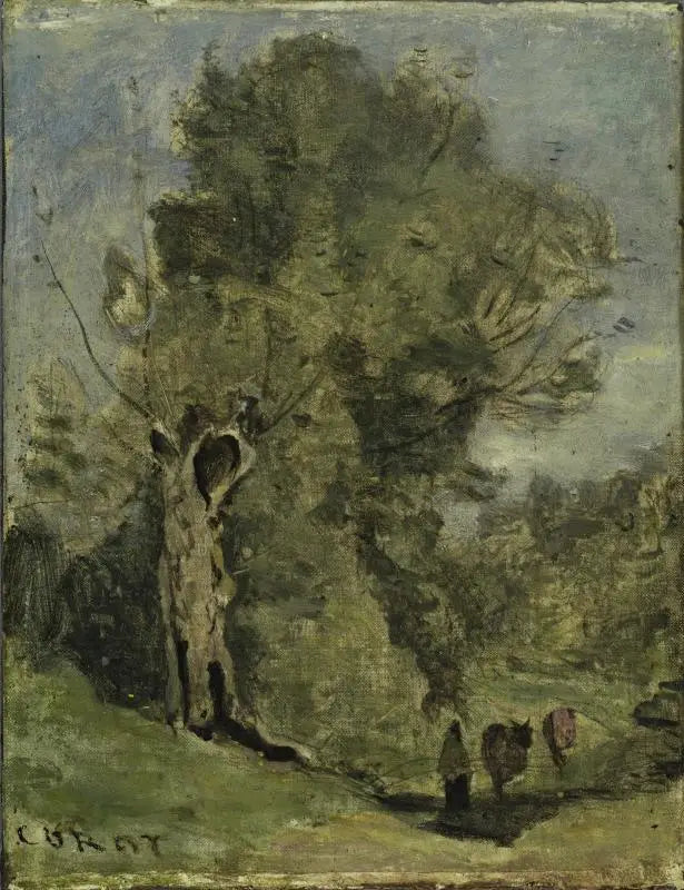 Cena com árvores - Jean-Baptiste Camille Corot