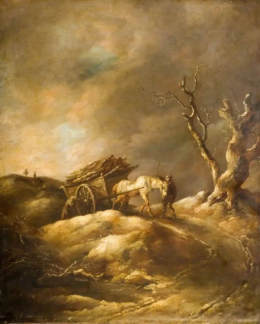 Scène d'hiver avec cheval et charrette - Thomas Gainsborough image 1 tableau peint à l’huile sur toile