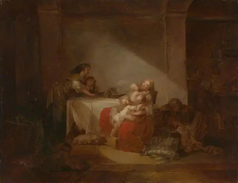 Cena de interior - Jean-Honoré Fragonard