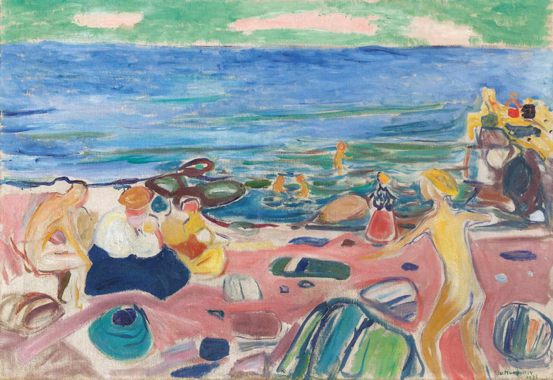Cena de banho em Åsgårdstrand - Edvard Munch
