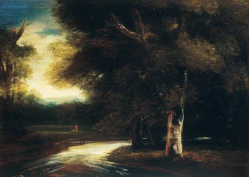 Cena de floresta e rio - Joshua Reynolds