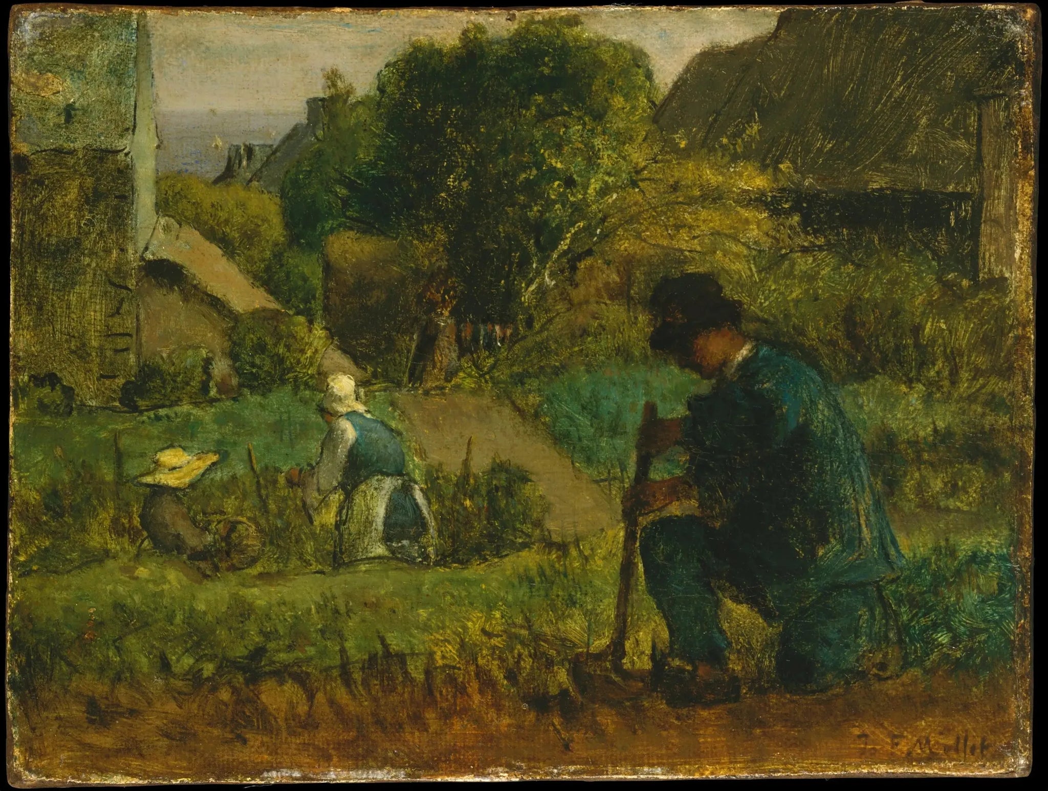 Scène de jardin - Jean-François Millet image 1 reproduction artisanale de tableau