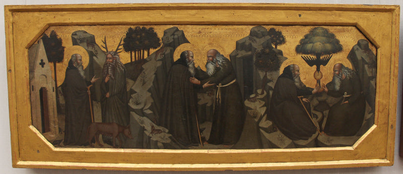 Cena da vida de Paulo de Tebas e Antônio Abate - Bartolo di Fredi