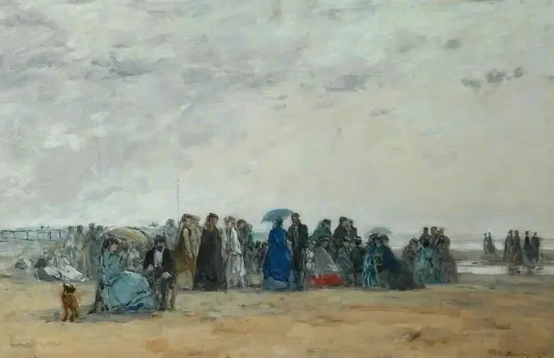 Scène de plage à marée basse - Eugène Boudin image 1 copie de tableau peinte à la main