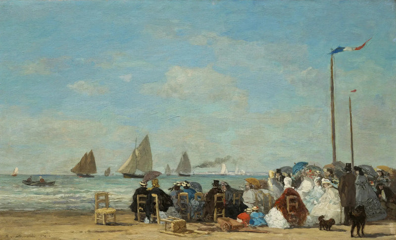 Cena de praia em Trouville - Eugène Boudin