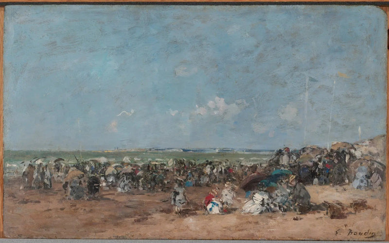Cena de praia em Trouville - Eugène Boudin