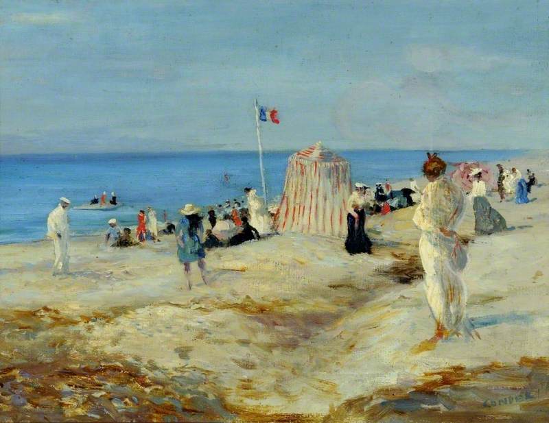 Cena de praia francesa, Dieppe - Charles Conder
