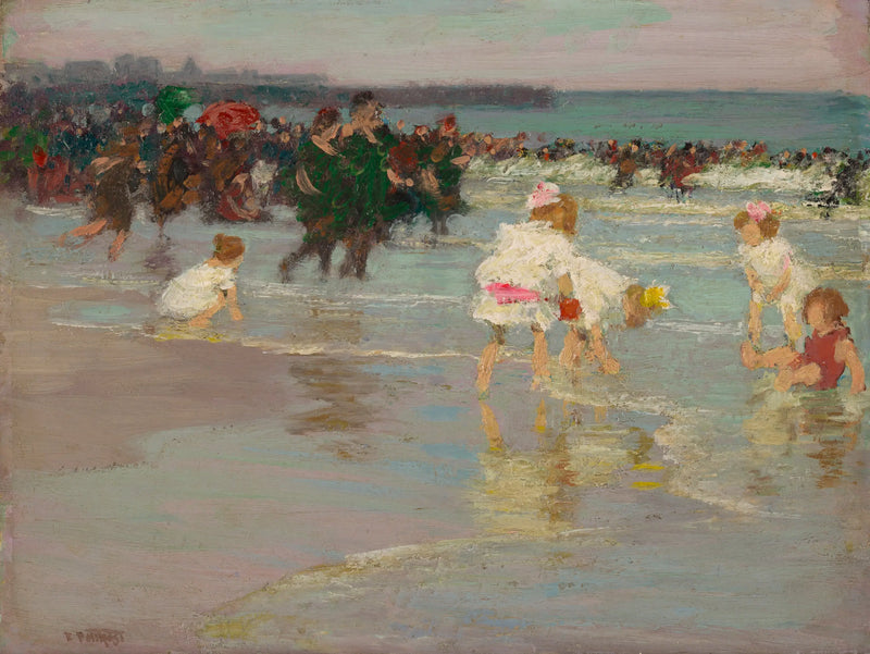 Cena de praia (ou domingo na praia) - Edward Henry Potthast