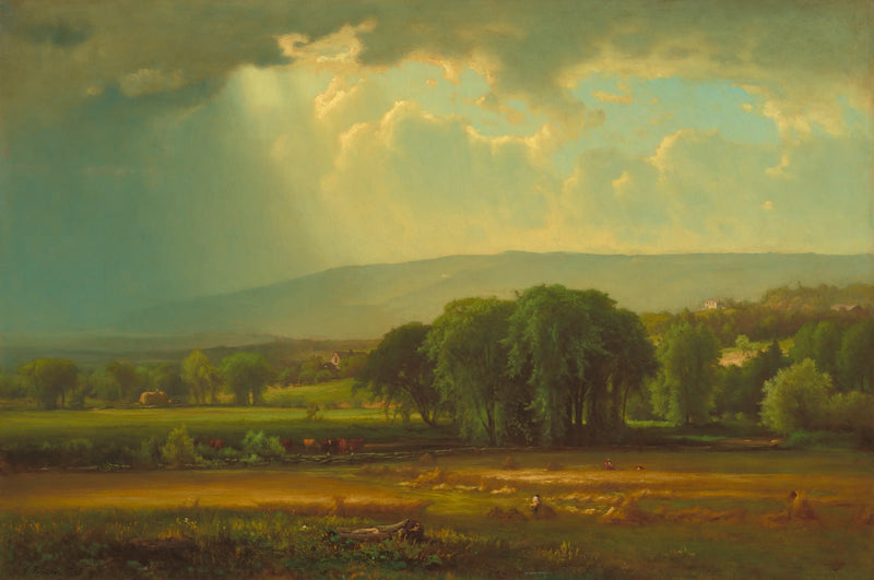 Cena de colheita no vale do Delaware - George Inness