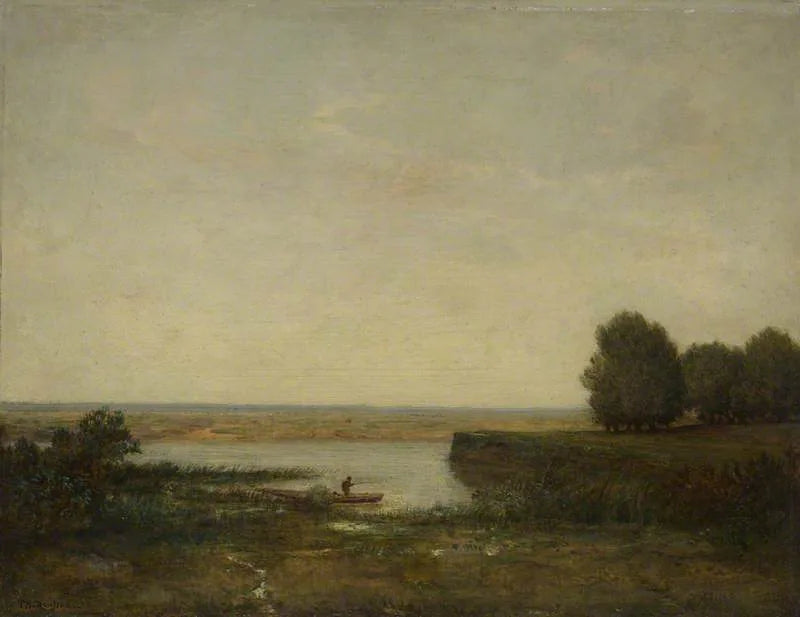 Scène de rivière - Théodore Rousseau image 1 tableau peint à l’huile sur toile