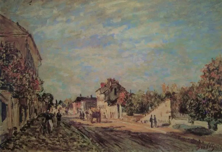Cena de rua em Marly - Alfred Sisley