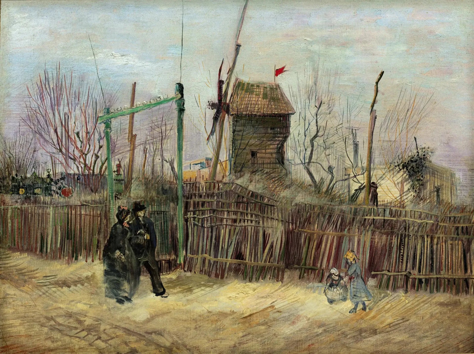 Scène de rue à Montmartre - Vincent van Gogh image 1 reproduction de peinture à l’huile