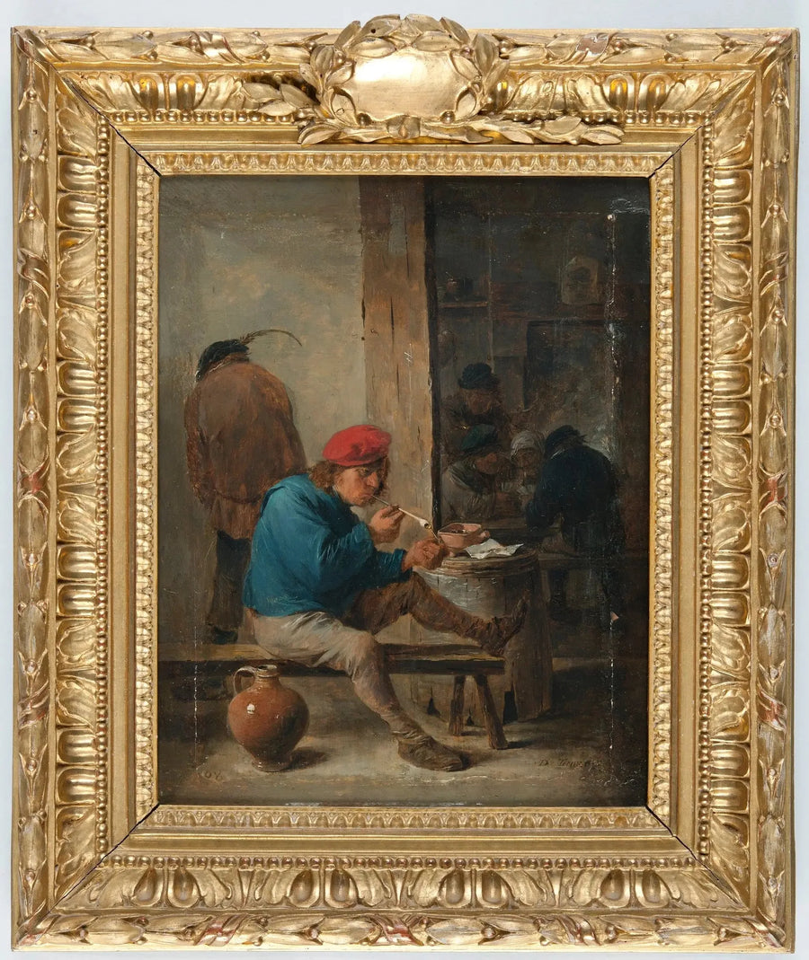Cena de taberna com fumantes - David Teniers Júnior