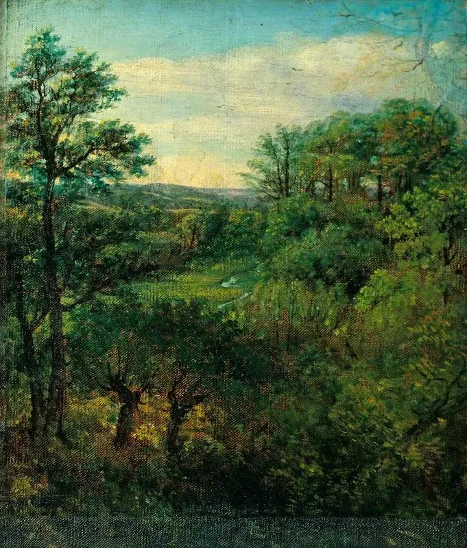 Cena de vale com árvores - John Constable