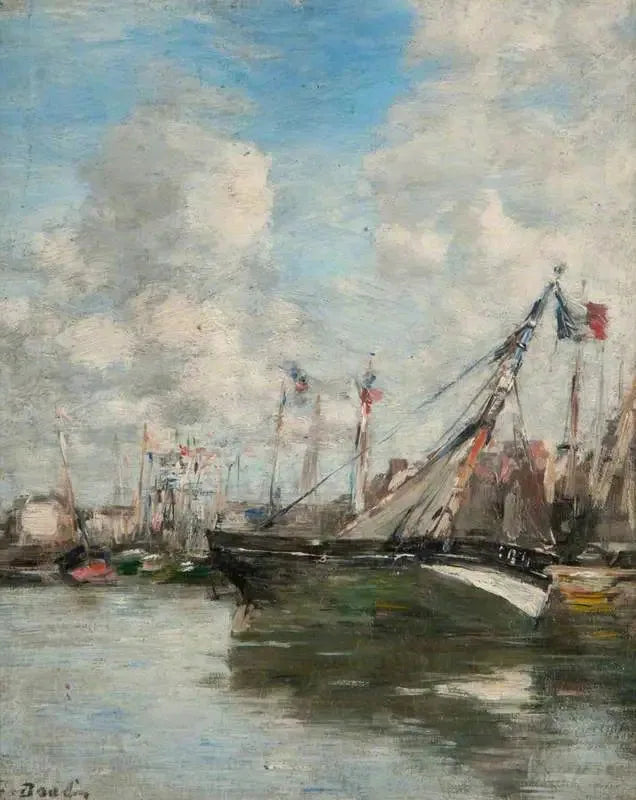 Cena do porto, Trouville - Eugène Boudin