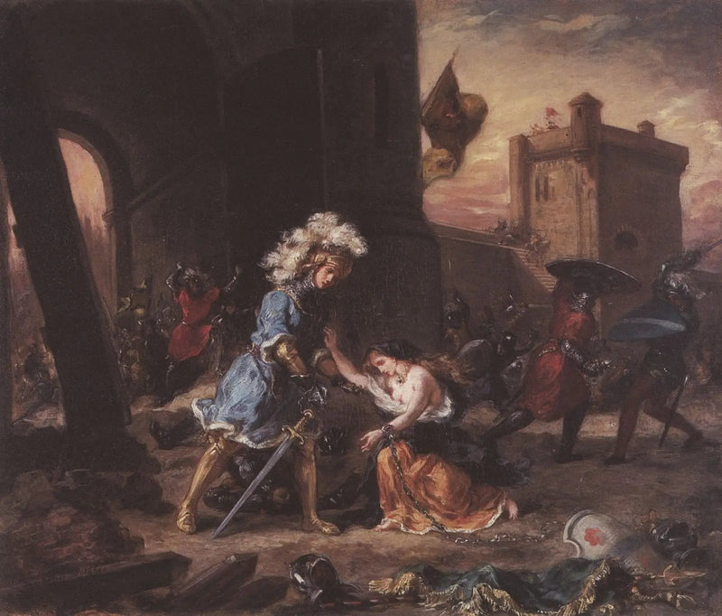 Cena do romance de Amadis de Gaula - Eugène Delacroix