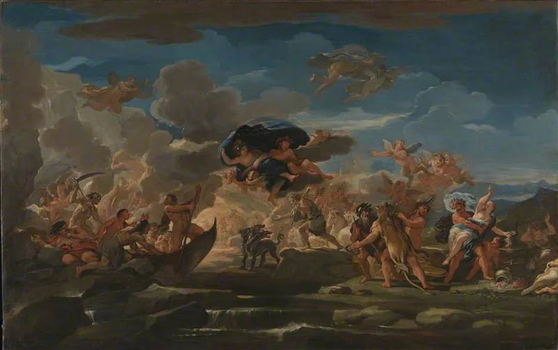Cena mitológica do estupro de Proserpina - Luca Giordano