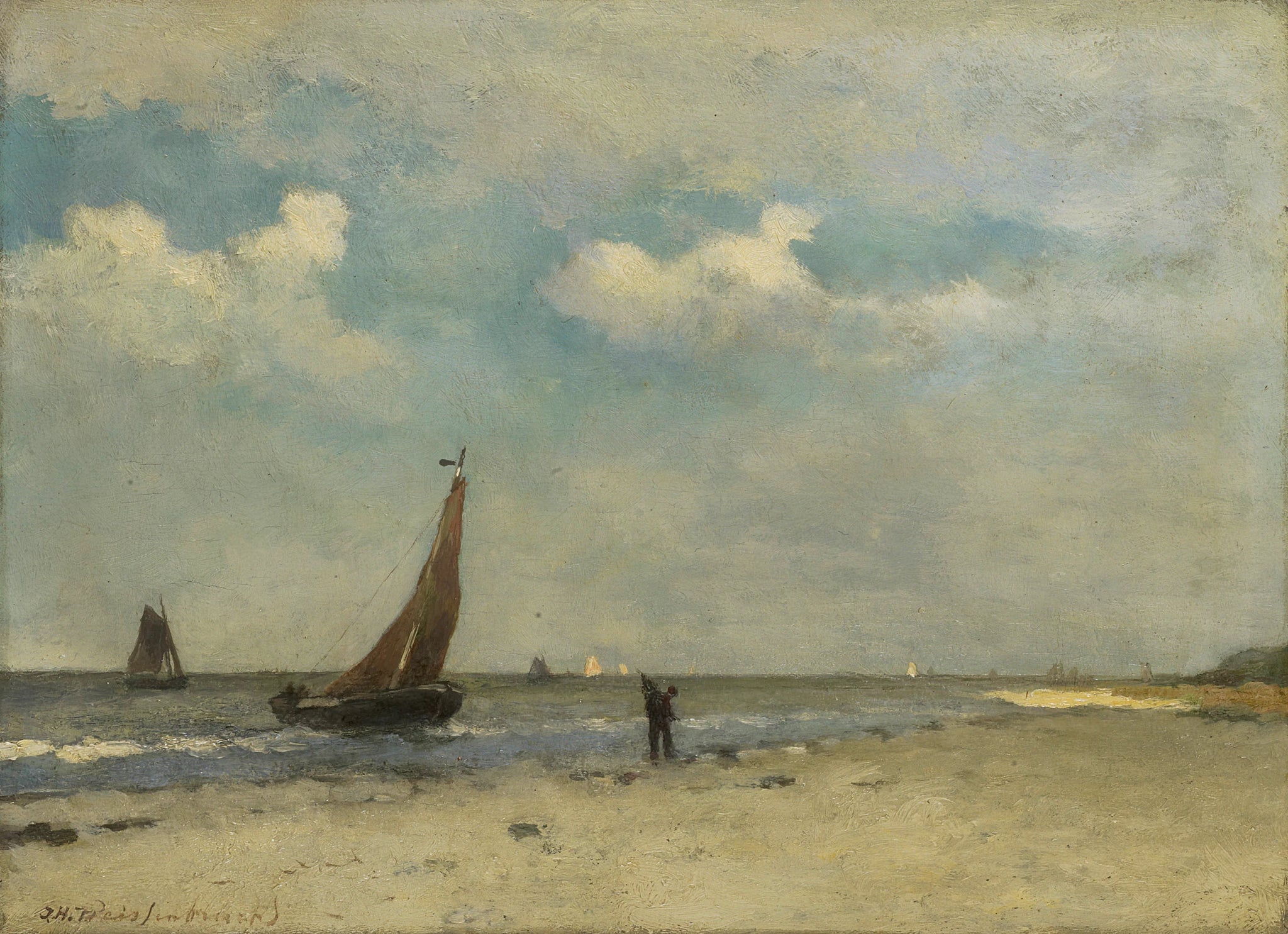 Scène de plage - Johan Hendrik Weissenbruch