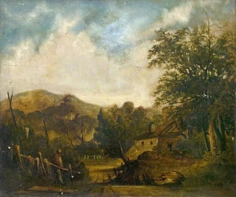 Cena rural com uma cabana - John Constable