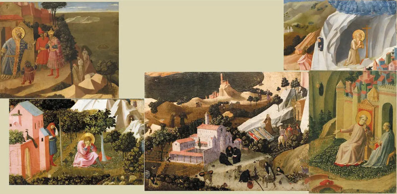 Cenas da Tebéia. Trecho de um painel cortado em 6 pedaços - Fra Angelico