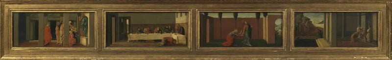Cenas da vida de Maria Madalena: cópia moderna após Sandro Botticelli (quatro painéis de predela) - Sandro Botticelli