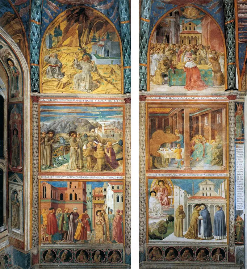 Cenas da vida de São Francisco, parede sul - Benozzo Gozzoli