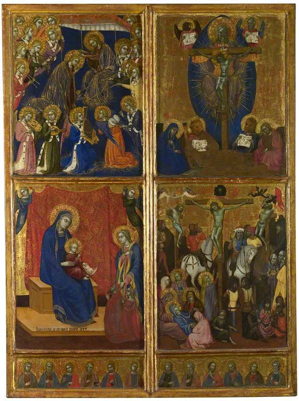 Cenas da Virgem; A Trindade; A Crucificação - Barnaba da Modena