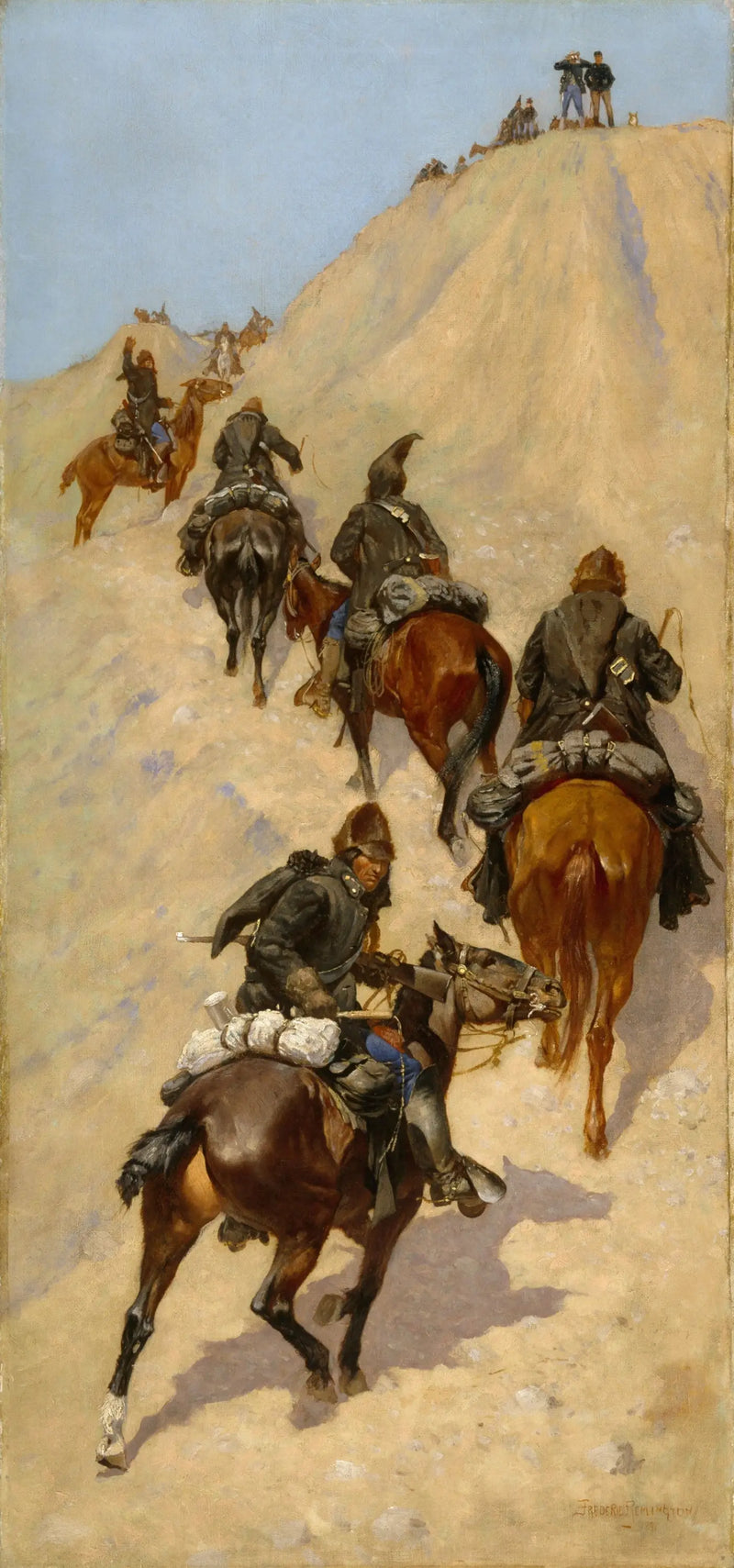 Escoteiros escalando uma montanha - Frederic Remington