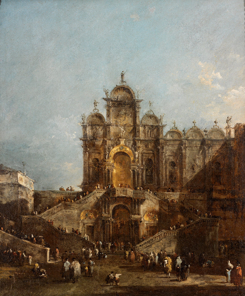 Escola de San Marco com Loggia erguida para a bênção do Papa Pio VI em 19 de maio de 1782, Campo San Zanipolo - Francesco Guardi