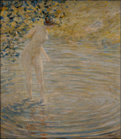 Banhar-se em um riacho - Robert Lewis Reid