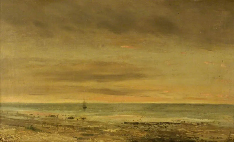 Quadro de Mar em Honfleur - Gustave Courbet