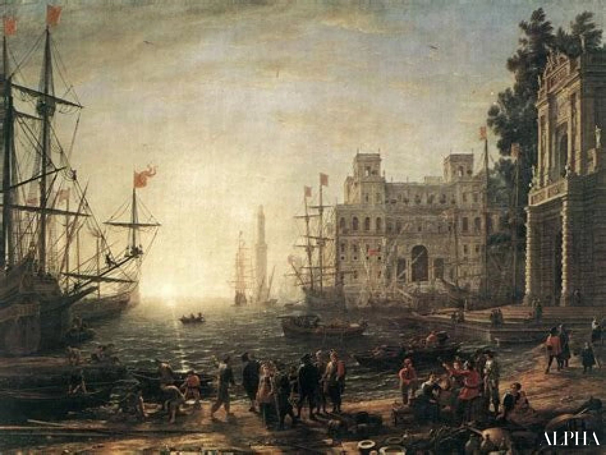 Reproduction du tableau « Seaport - Claude Lorrain » par Alpha Reproduction en peinture à l’huile