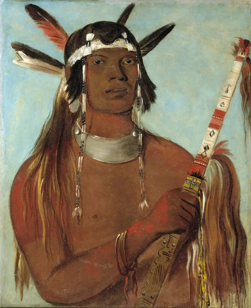 Seehk-hée-da, Pena cor de rato, um bravo reconhecido - George Catlin