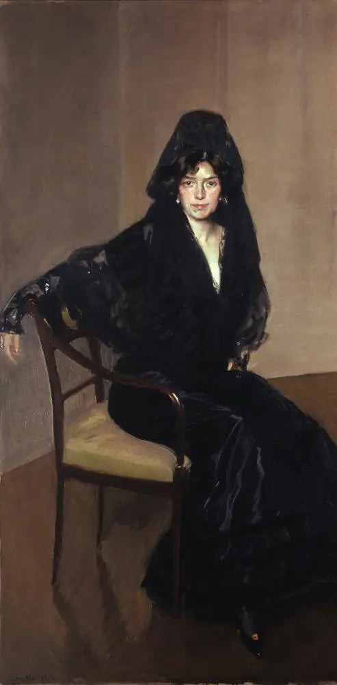 Senhora de Sorolla com uma mantilha espanhola - Joaquín Sorolla