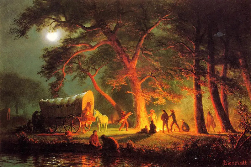 Trilha de Oregon (fogueira) - Albert Bierstadt