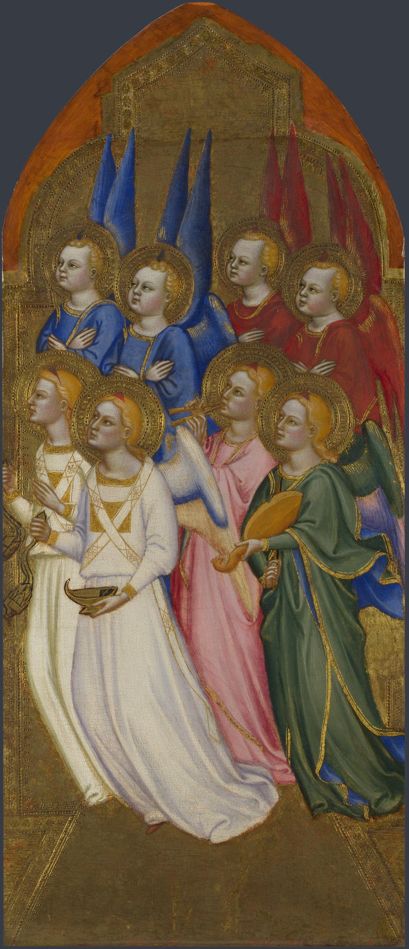 Séraphins, querubins e anjos adoradores - Jacopo di Cione