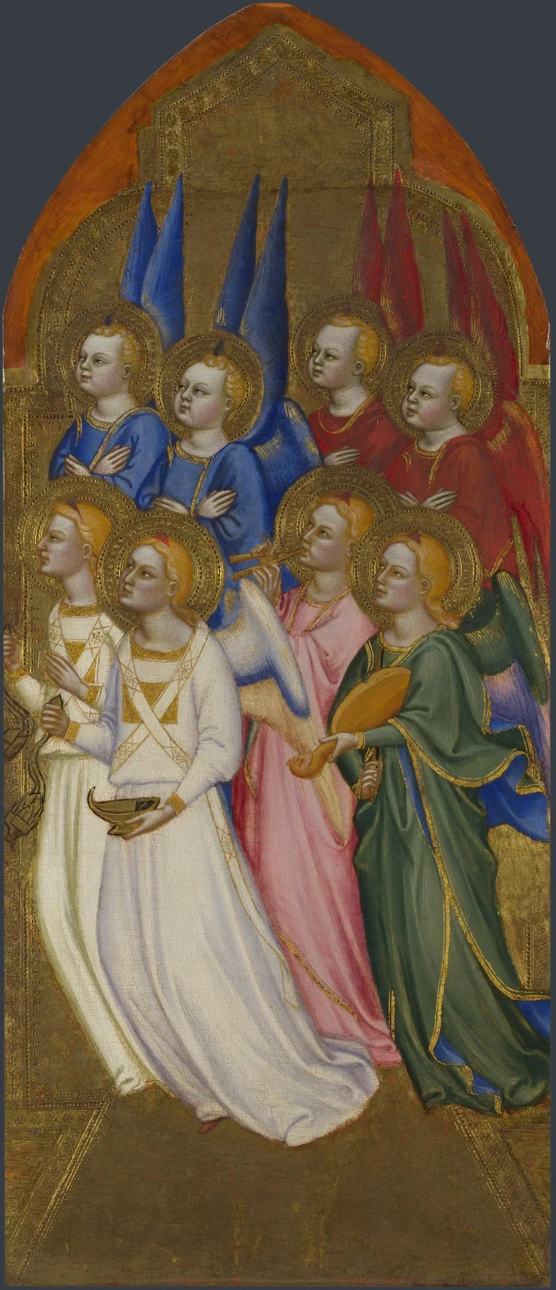 Séraphins, querubins e anjos adoradores - Jacopo di Cione